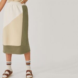 NWT Daily Practice by Anthropologie Colorblocked Midi Skirt